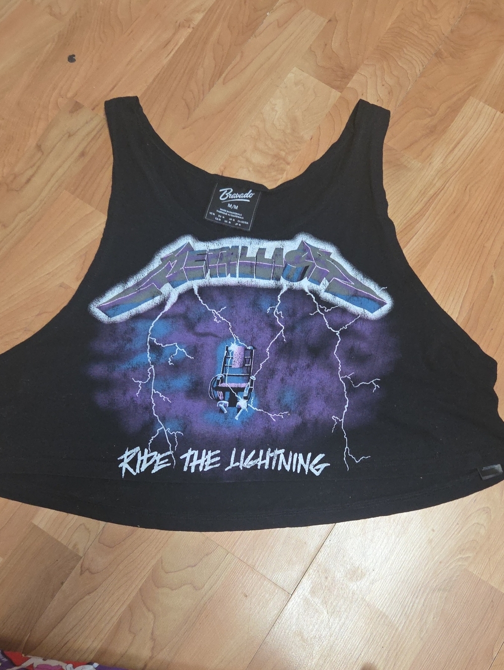 Bravado Black Graphic Tee with Purple and Blue Accents